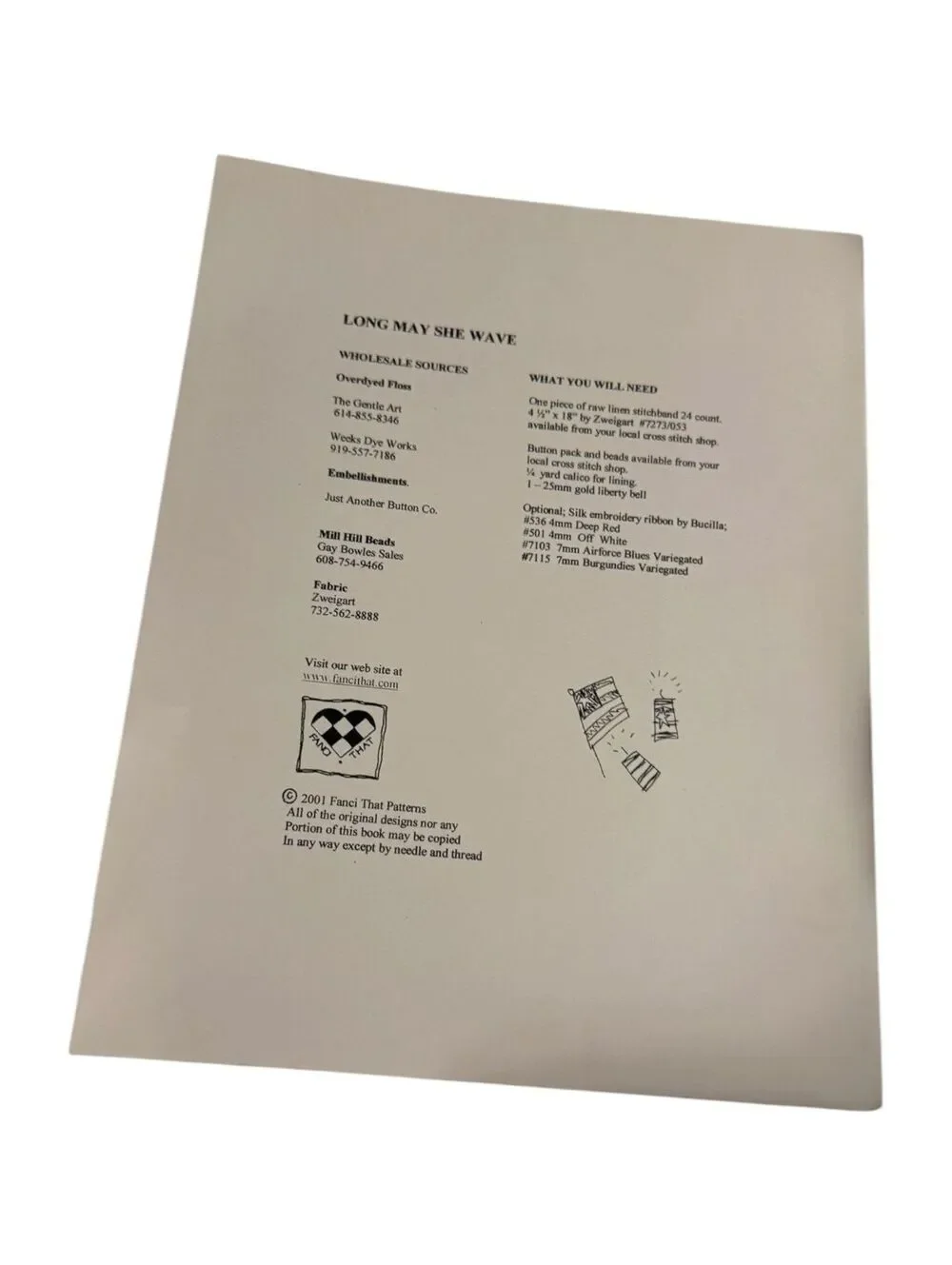 Fanci That Long May She Wave Cross Stitch Pattern